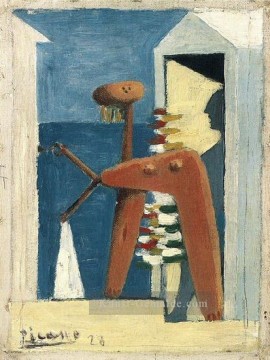 Baigneuse et cabine 1928 Kubismus Ölgemälde